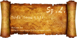 Szélesy Lili névjegykártya