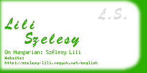 lili szelesy business card